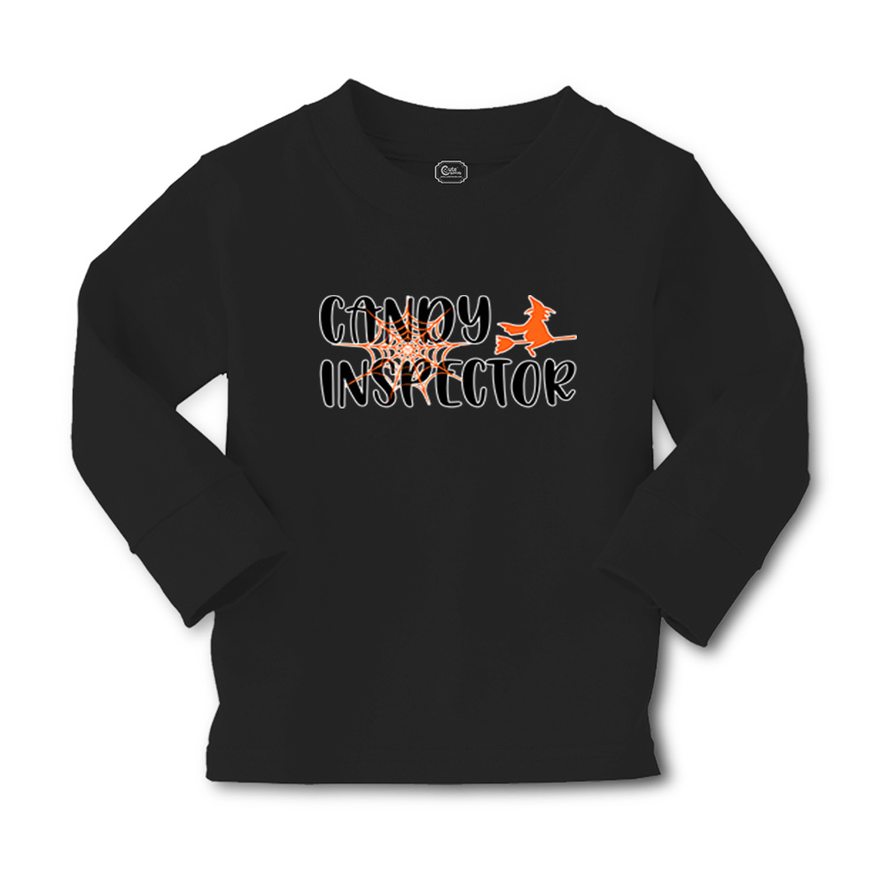 Kids Long Sleeve T Shirt Halloween Candy Inspector Style A Girls & Boys Clothes - Picture 11 of 12
