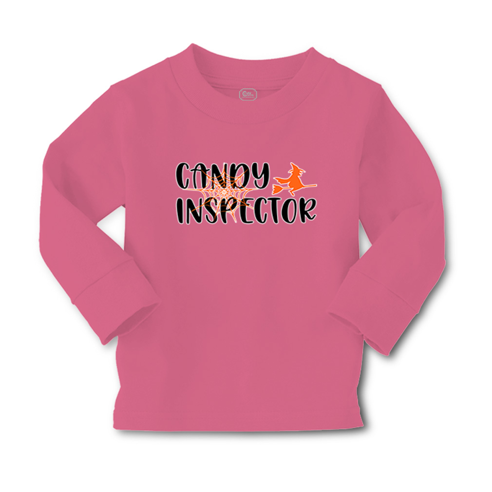 Kids Long Sleeve T Shirt Halloween Candy Inspector Style A Girls & Boys Clothes - Picture 12 of 12