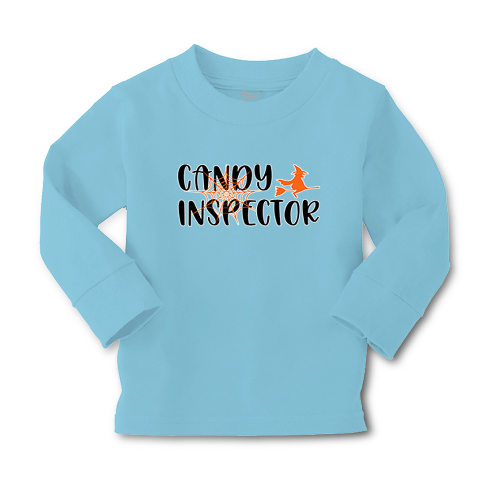 Kids Long Sleeve T Shirt Halloween Candy Inspector Style A Girls & Boys Clothes - Picture 8 of 12