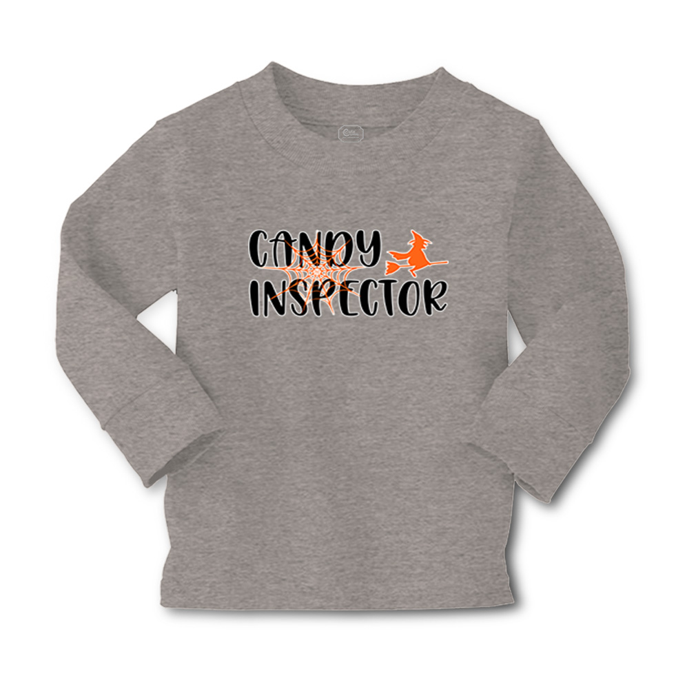 Kids Long Sleeve T Shirt Halloween Candy Inspector Style A Girls & Boys Clothes - Picture 7 of 12