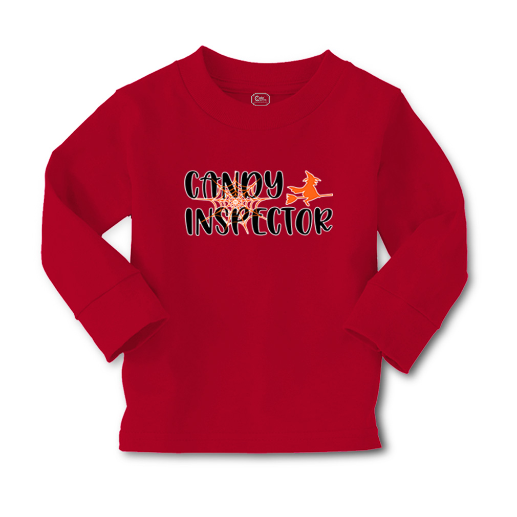 Kids Long Sleeve T Shirt Halloween Candy Inspector Style A Girls & Boys Clothes - Picture 10 of 12