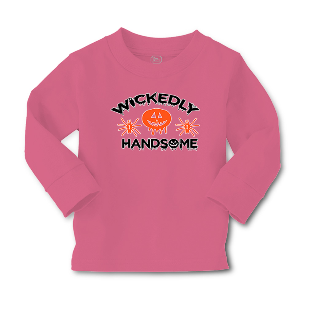 Kids Long Sleeve T Shirt Halloween Wickedly Handsome Cotton Girls & Boys Clothes - Picture 12 of 12
