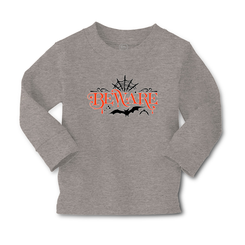 Kids Long Sleeve T Shirt Beware Red and Black Design Cotton Girls & Boys Clothes - Picture 7 of 12