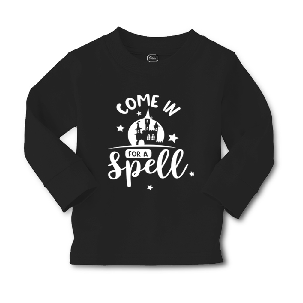 Kids Long Sleeve T Shirt Halloween Come in for A Spell Girls & Boys Clothes - Picture 11 of 12