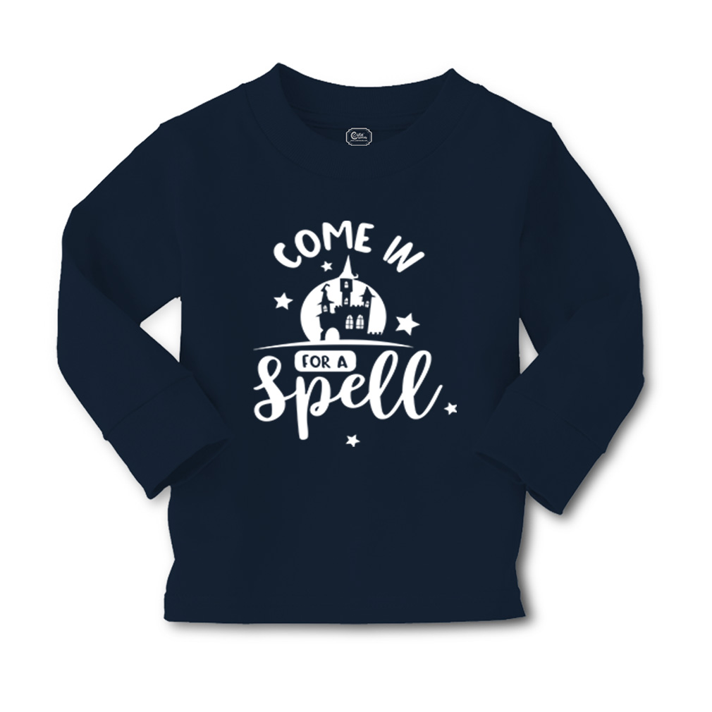 Kids Long Sleeve T Shirt Halloween Come in for A Spell Girls & Boys Clothes - Picture 9 of 12