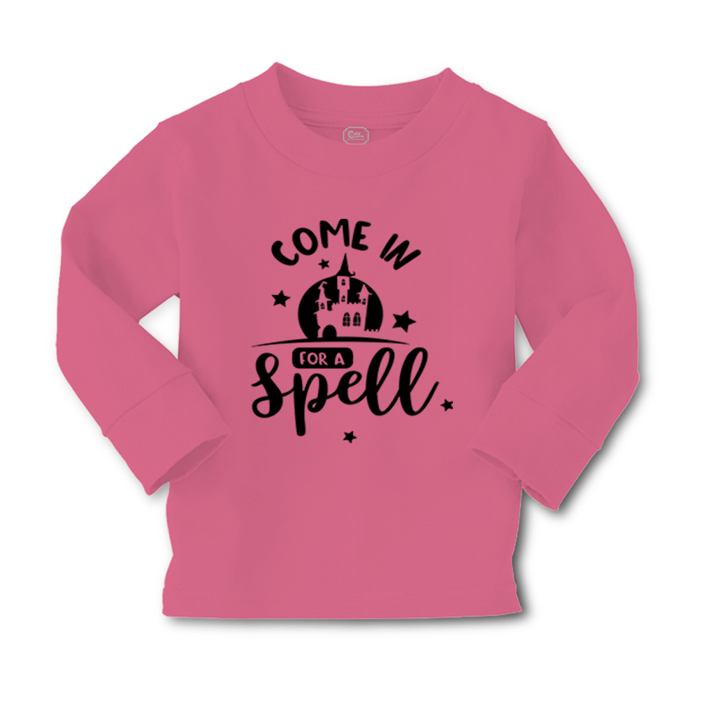 Kids Long Sleeve T Shirt Halloween Come in for A Spell Girls & Boys Clothes - Picture 12 of 12