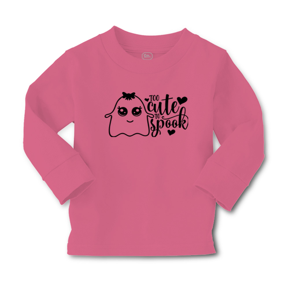 Kids Long Sleeve T Shirt Too Cute to Spook Style A Cotton Girls & Boys Clothes - Picture 12 of 12