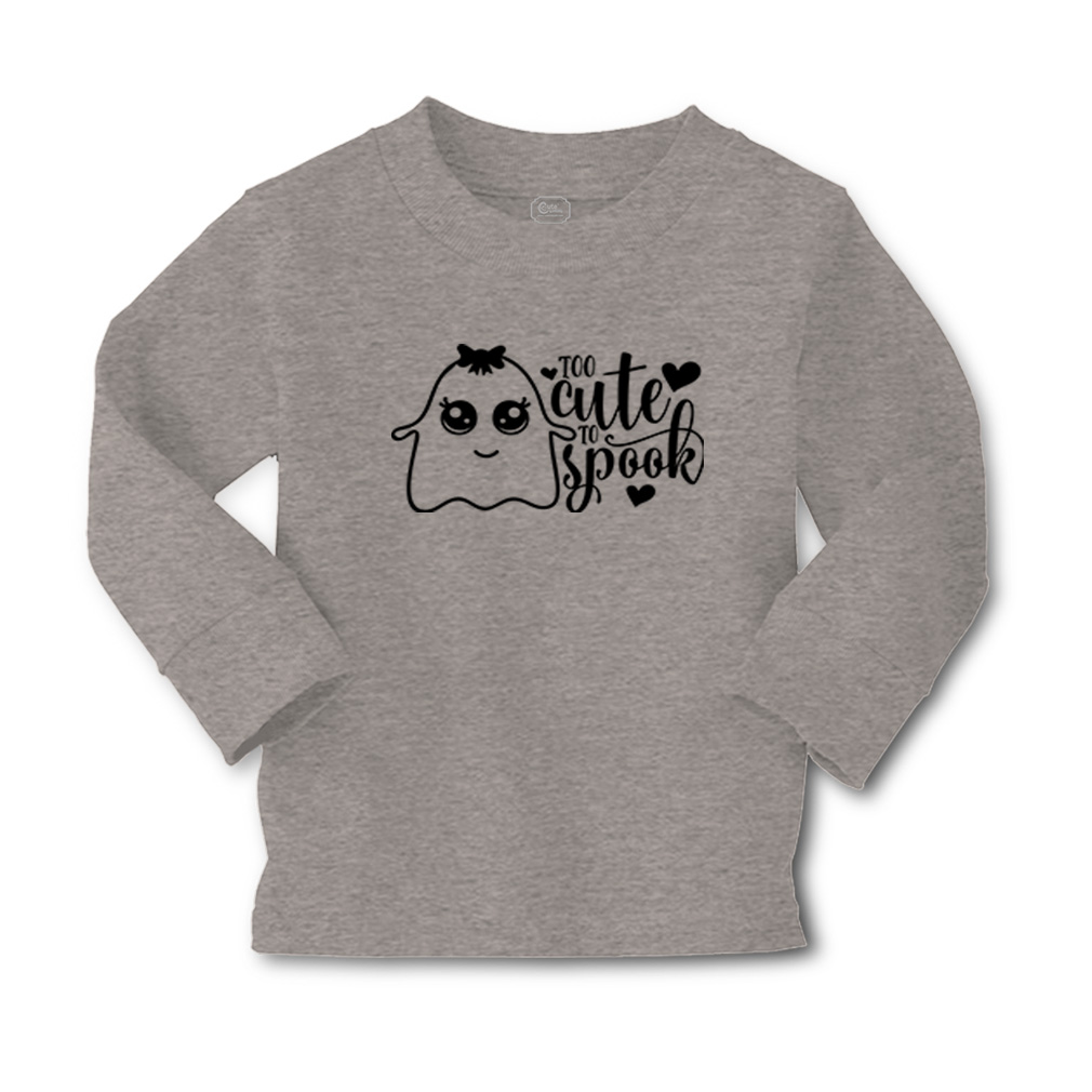 Kids Long Sleeve T Shirt Too Cute to Spook Style A Cotton Girls & Boys Clothes - Picture 7 of 12