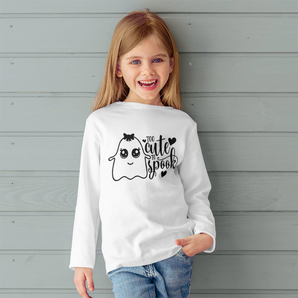 Kids Long Sleeve T Shirt Too Cute to Spook Style A Cotton Girls & Boys Clothes - Picture 2 of 12