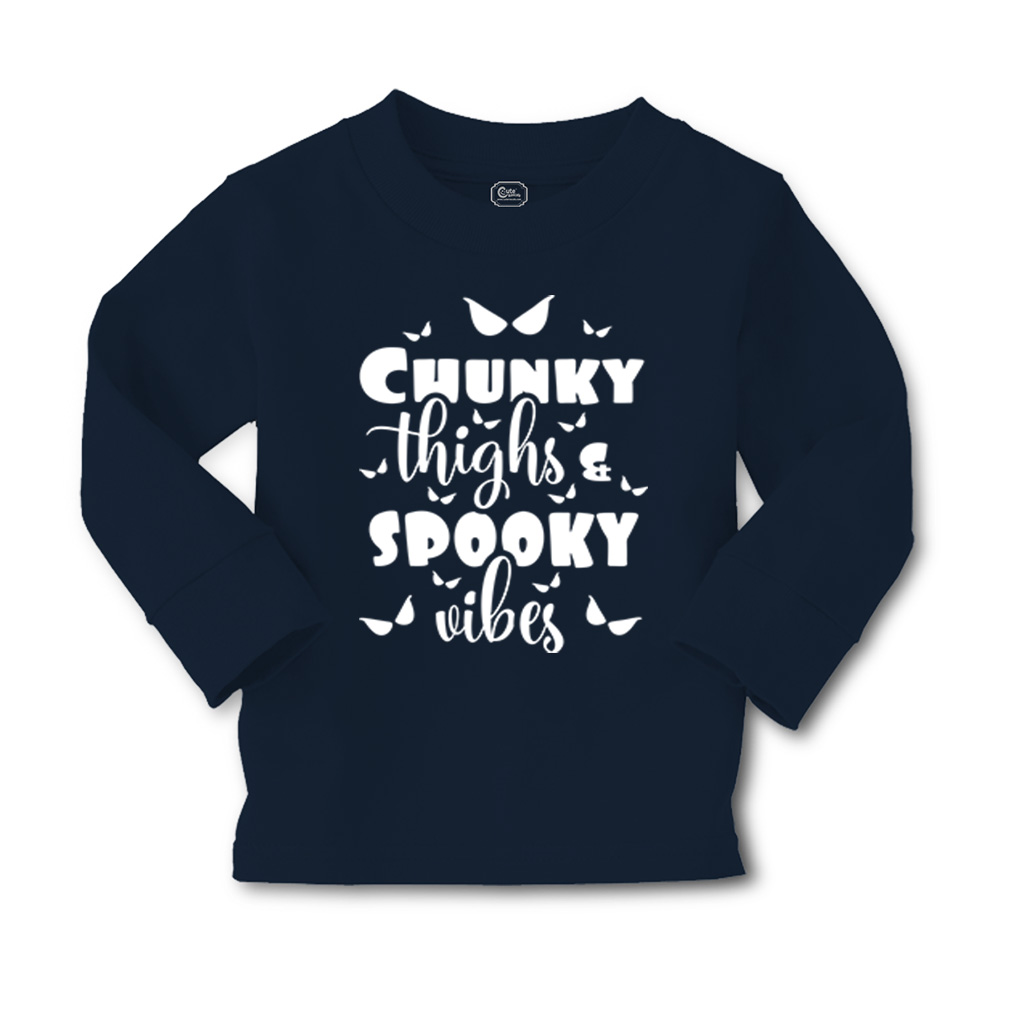 Kids Long Sleeve T Shirt Chunky Thighs Spooky Vibes Cotton Girls & Boys Clothes - Picture 9 of 12
