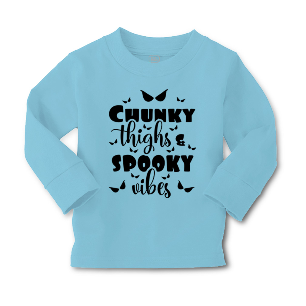 Kids Long Sleeve T Shirt Chunky Thighs Spooky Vibes Cotton Girls & Boys Clothes - Picture 8 of 12
