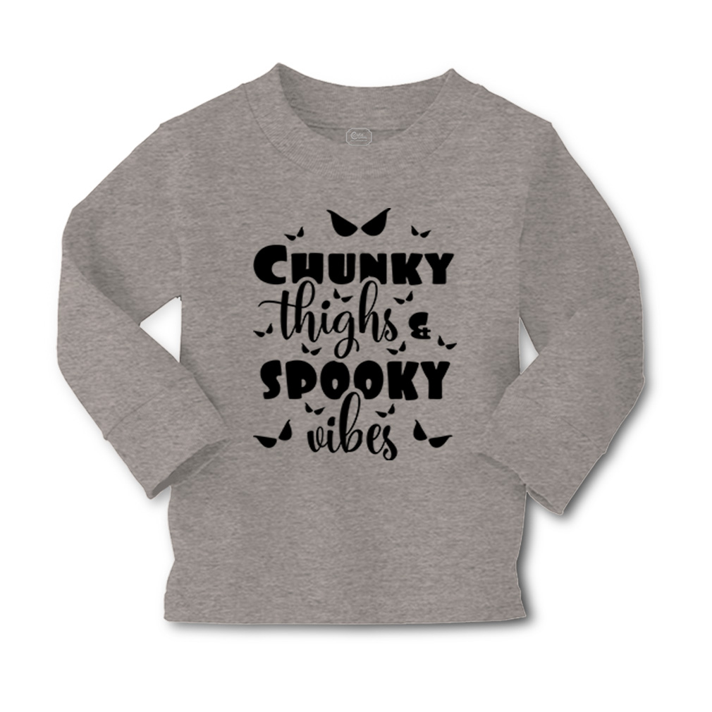 Kids Long Sleeve T Shirt Chunky Thighs Spooky Vibes Cotton Girls & Boys Clothes - Picture 7 of 12