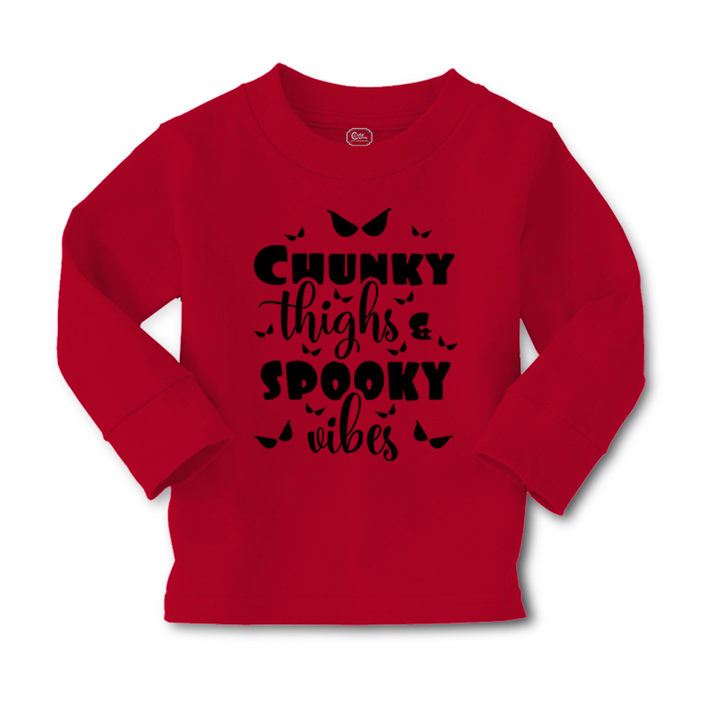 Kids Long Sleeve T Shirt Chunky Thighs Spooky Vibes Cotton Girls & Boys Clothes - Picture 10 of 12