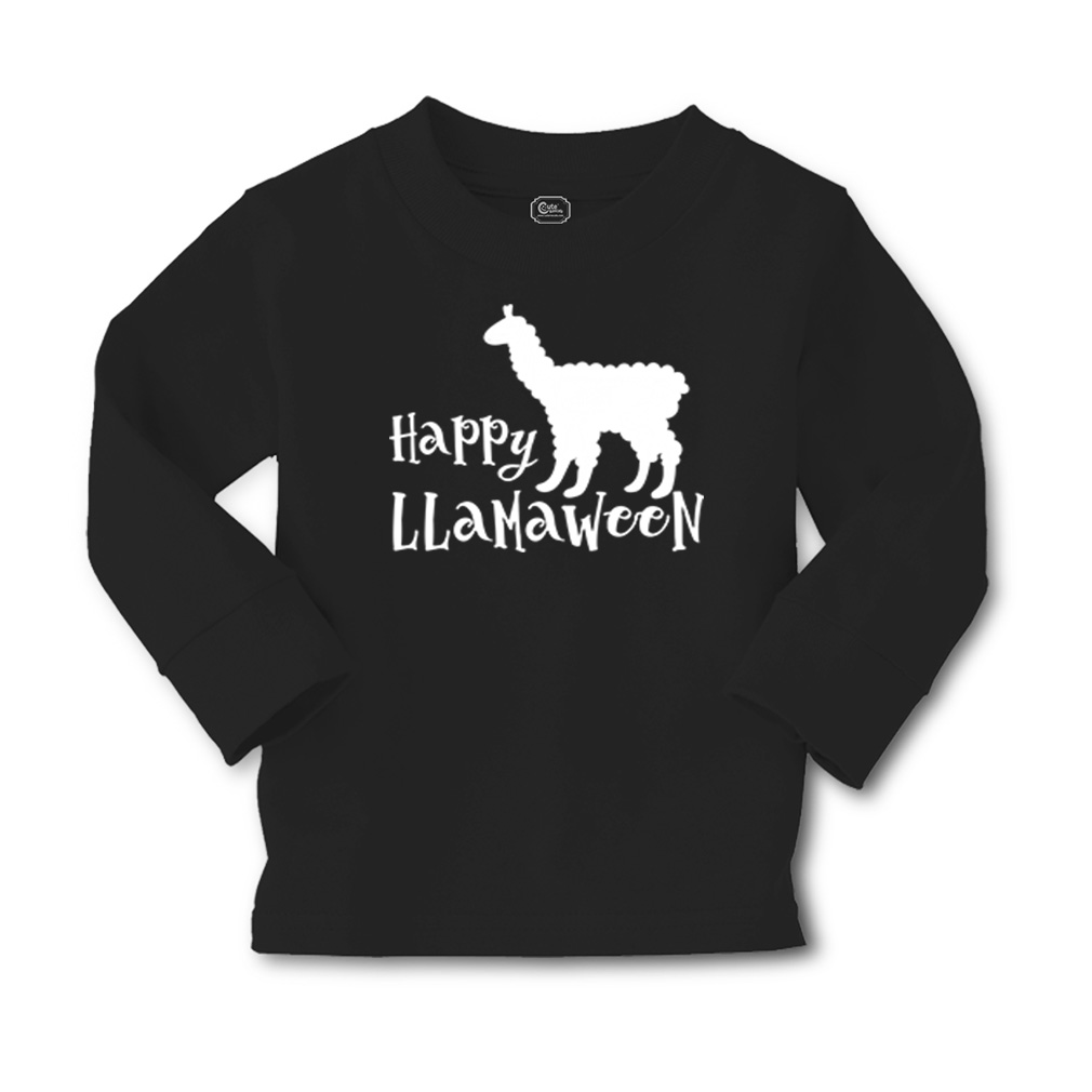 Kids Long Sleeve T Shirt Halloween Happy Llamaween Cotton Girls & Boys Clothes - Picture 11 of 12