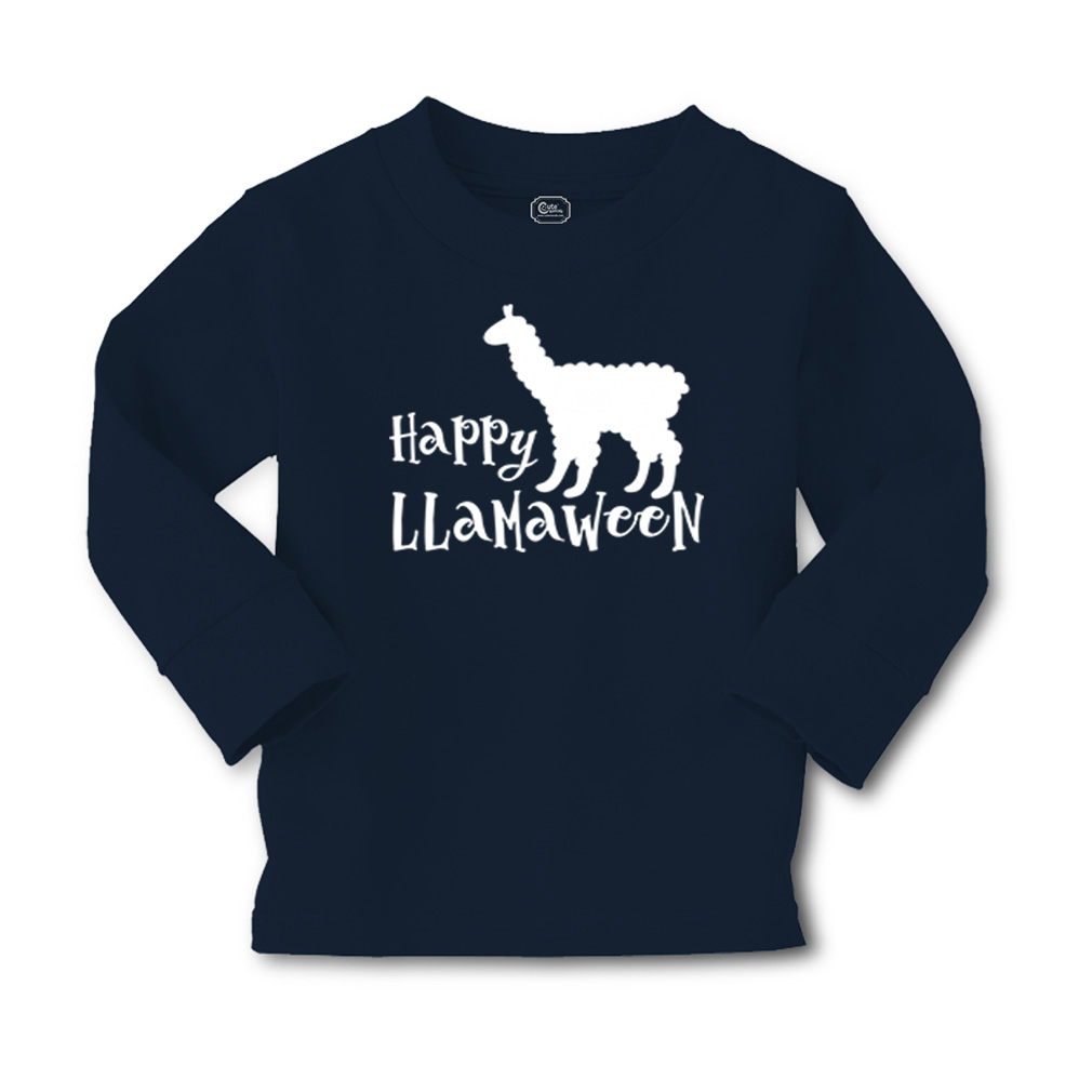 Kids Long Sleeve T Shirt Halloween Happy Llamaween Cotton Girls & Boys Clothes - Picture 9 of 12
