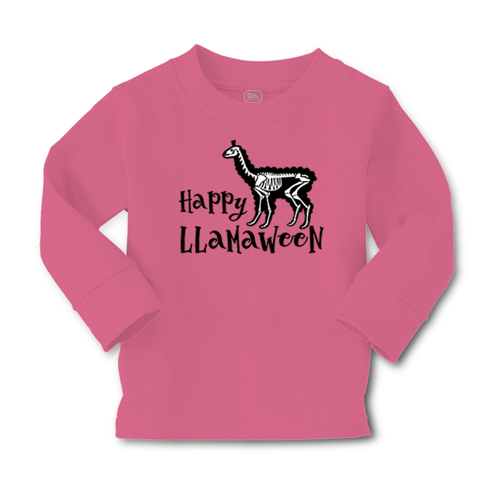 Kids Long Sleeve T Shirt Halloween Happy Llamaween Cotton Girls & Boys Clothes - Picture 12 of 12