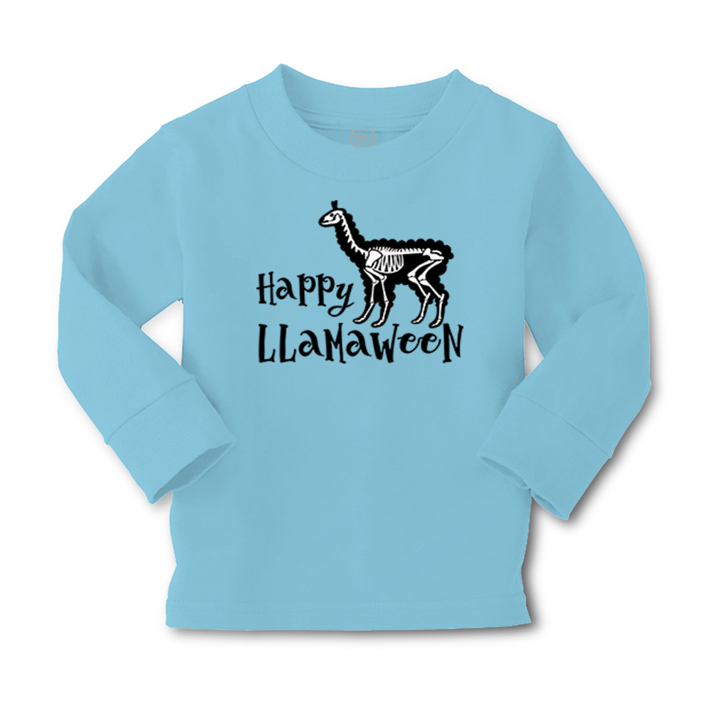 Kids Long Sleeve T Shirt Halloween Happy Llamaween Cotton Girls & Boys Clothes - Picture 8 of 12