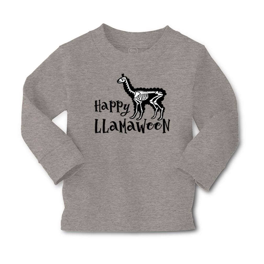 Kids Long Sleeve T Shirt Halloween Happy Llamaween Cotton Girls & Boys Clothes - Picture 7 of 12