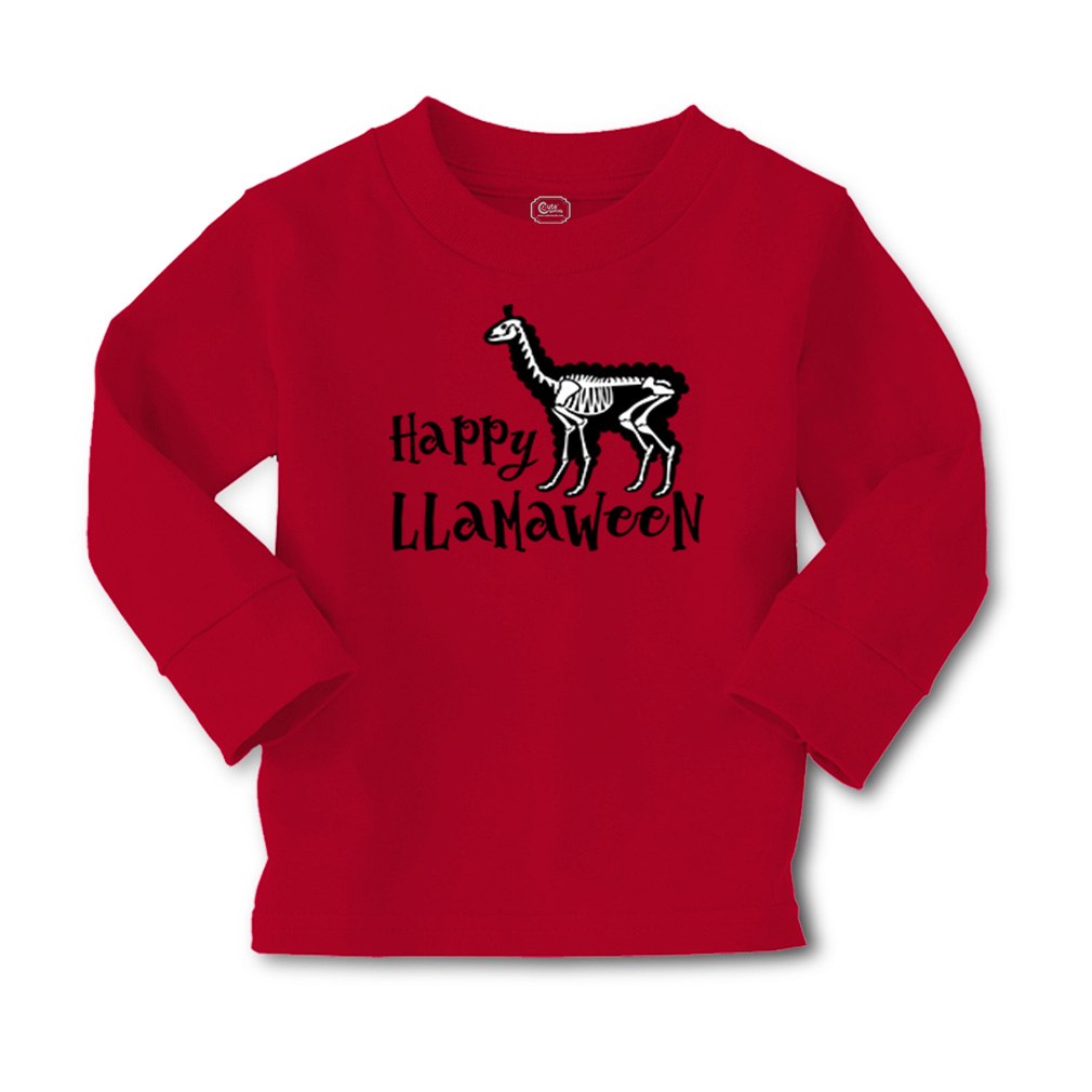 Kids Long Sleeve T Shirt Halloween Happy Llamaween Cotton Girls & Boys Clothes - Picture 10 of 12
