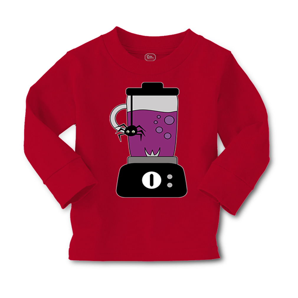 Kids Long Sleeve T Shirt Halloween Blender with Spider Girls & Boys Clothes - Picture 10 of 12