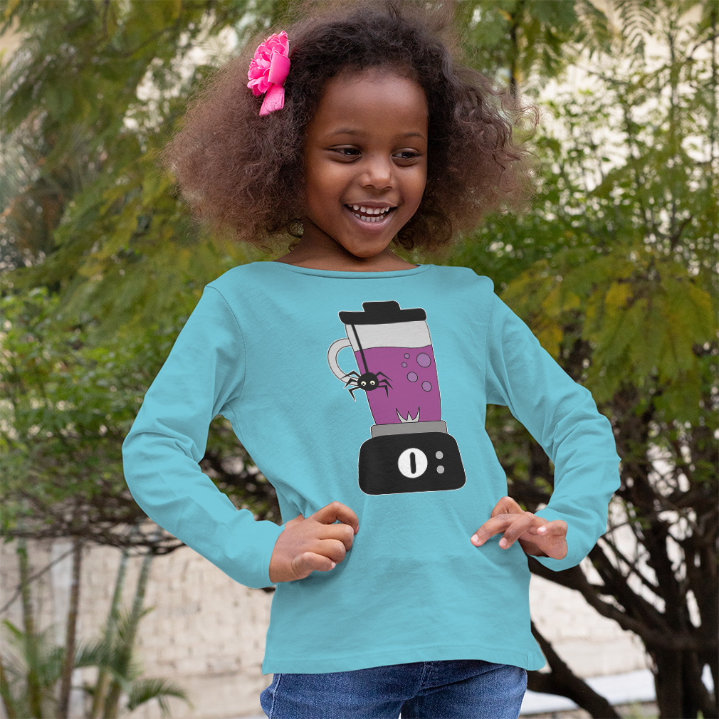Kids Long Sleeve T Shirt Halloween Blender with Spider Girls & Boys Clothes - Picture 3 of 12