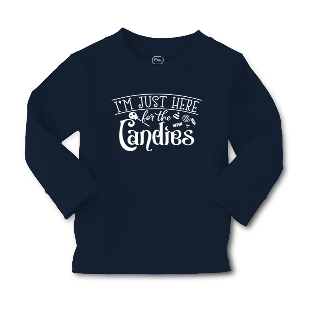 Kids Long Sleeve T Shirt I'M Just Here for The Candies Girls & Boys Clothes - Picture 9 of 12