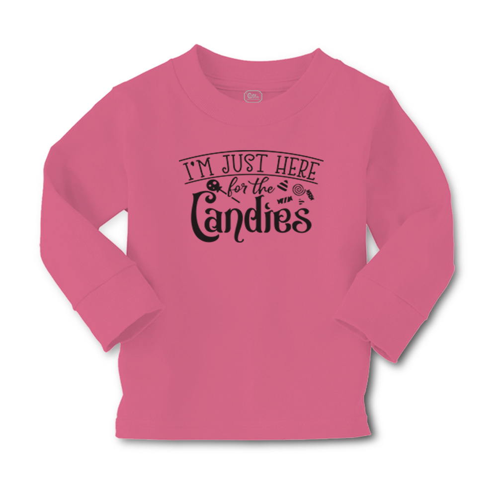 Kids Long Sleeve T Shirt I'M Just Here for The Candies Girls & Boys Clothes - Picture 12 of 12