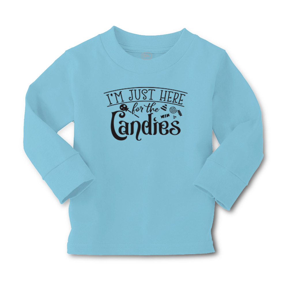 Kids Long Sleeve T Shirt I'M Just Here for The Candies Girls & Boys Clothes - Picture 8 of 12