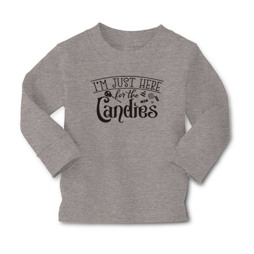 Kids Long Sleeve T Shirt I'M Just Here for The Candies Girls & Boys Clothes - Picture 7 of 12