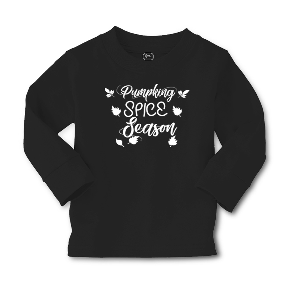 Kids Long Sleeve T Shirt Fall Pumpkin Spice Season Cotton Girls & Boys Clothes - Picture 11 of 12