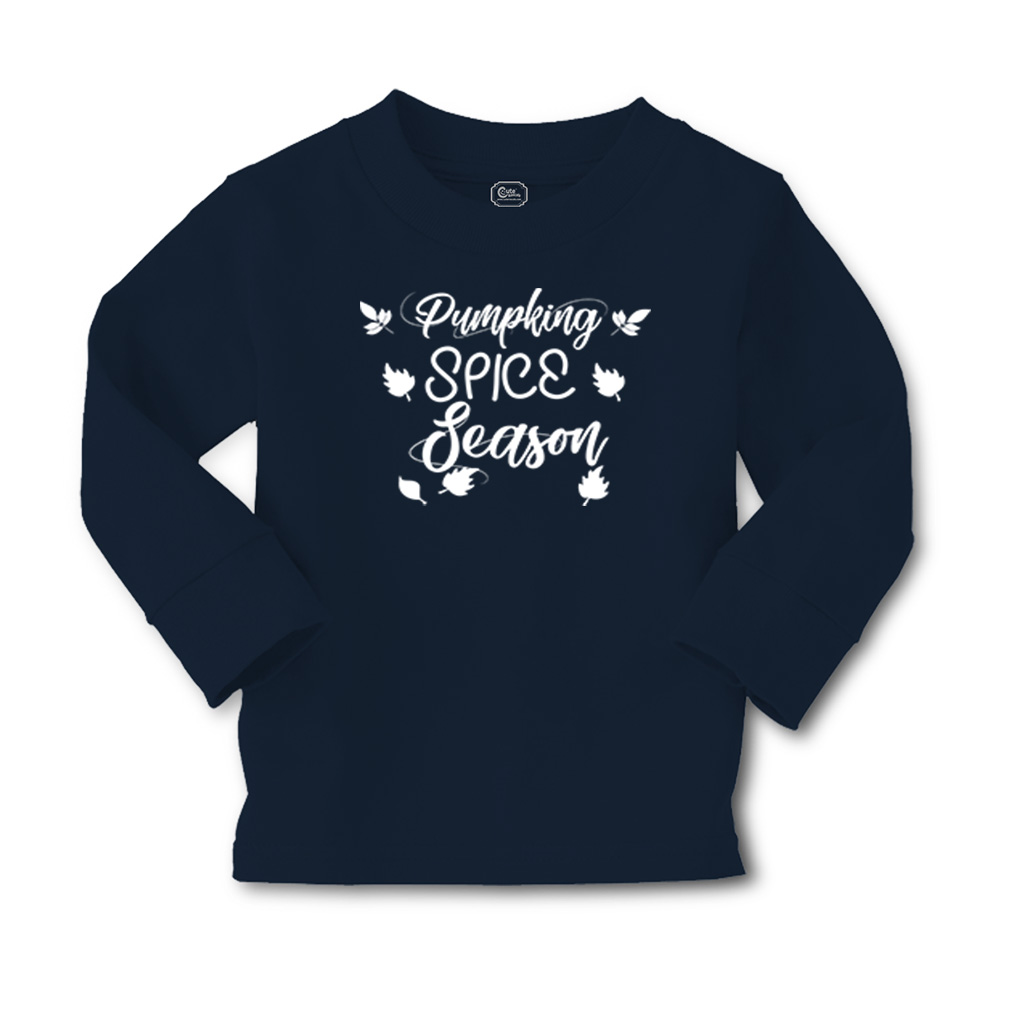 Kids Long Sleeve T Shirt Fall Pumpkin Spice Season Cotton Girls & Boys Clothes - Picture 9 of 12