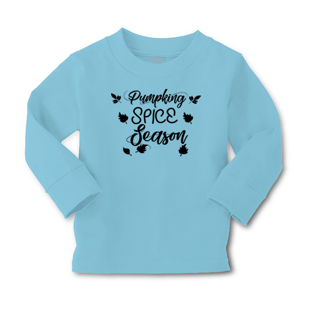 Kids Long Sleeve T Shirt Fall Pumpkin Spice Season Cotton Girls & Boys Clothes - Picture 8 of 12