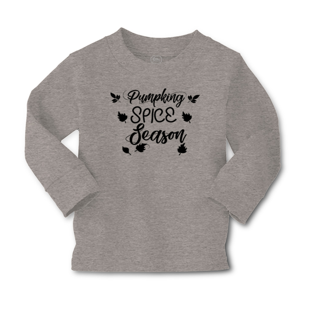 Kids Long Sleeve T Shirt Fall Pumpkin Spice Season Cotton Girls & Boys Clothes - Picture 7 of 12