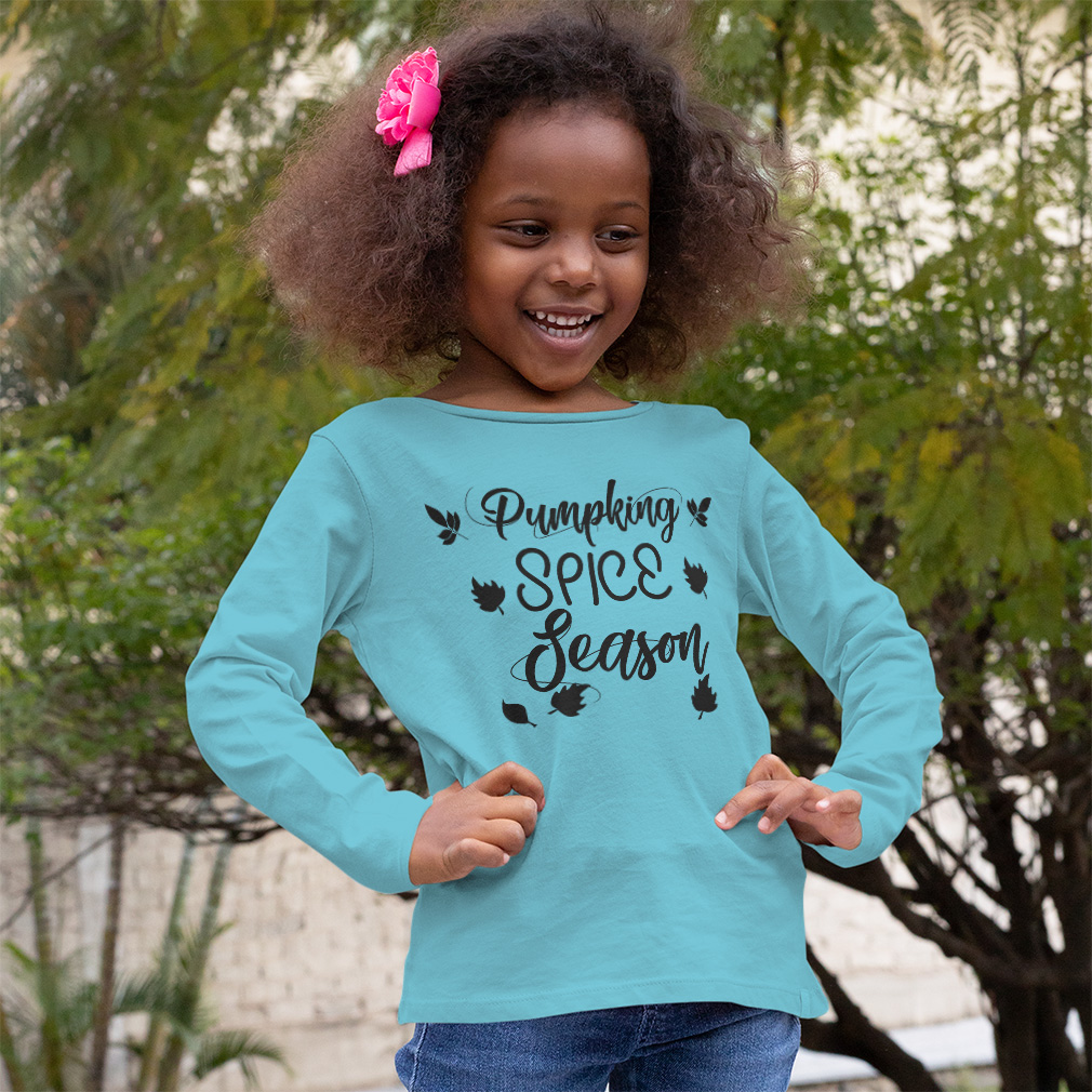 Kids Long Sleeve T Shirt Fall Pumpkin Spice Season Cotton Girls & Boys Clothes - Picture 3 of 12