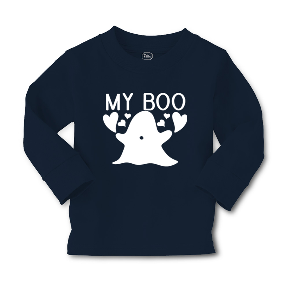 Kids Long Sleeve T Shirt Halloween My Boo Bats Cotton Girls & Boys Clothes - Picture 9 of 12