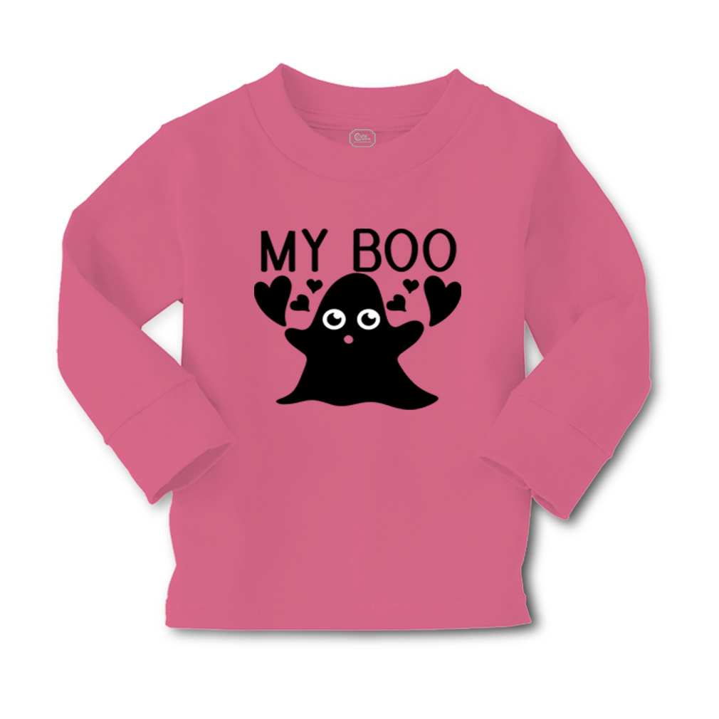 Kids Long Sleeve T Shirt Halloween My Boo Bats Cotton Girls & Boys Clothes - Picture 12 of 12