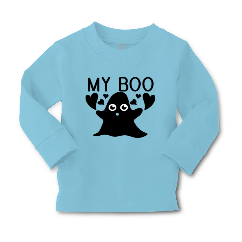 Kids Long Sleeve T Shirt Halloween My Boo Bats Cotton Girls & Boys Clothes - Picture 8 of 12