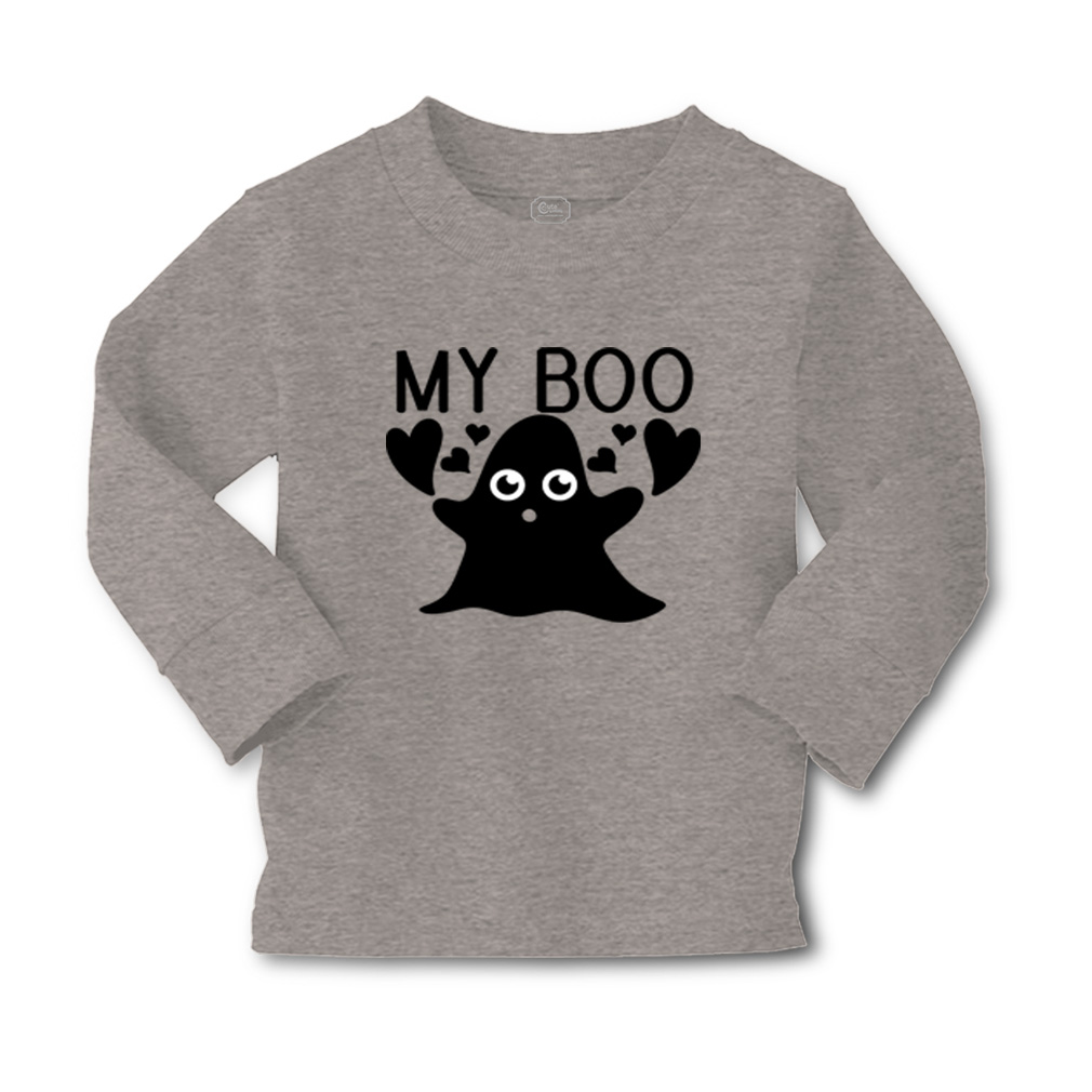 Kids Long Sleeve T Shirt Halloween My Boo Bats Cotton Girls & Boys Clothes - Picture 7 of 12