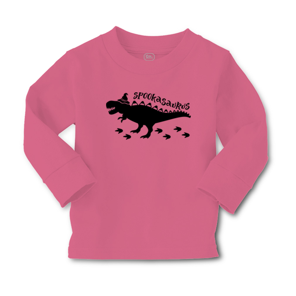 Kids Long Sleeve T Shirt Halloween Spook Saurus Cotton Girls & Boys ...