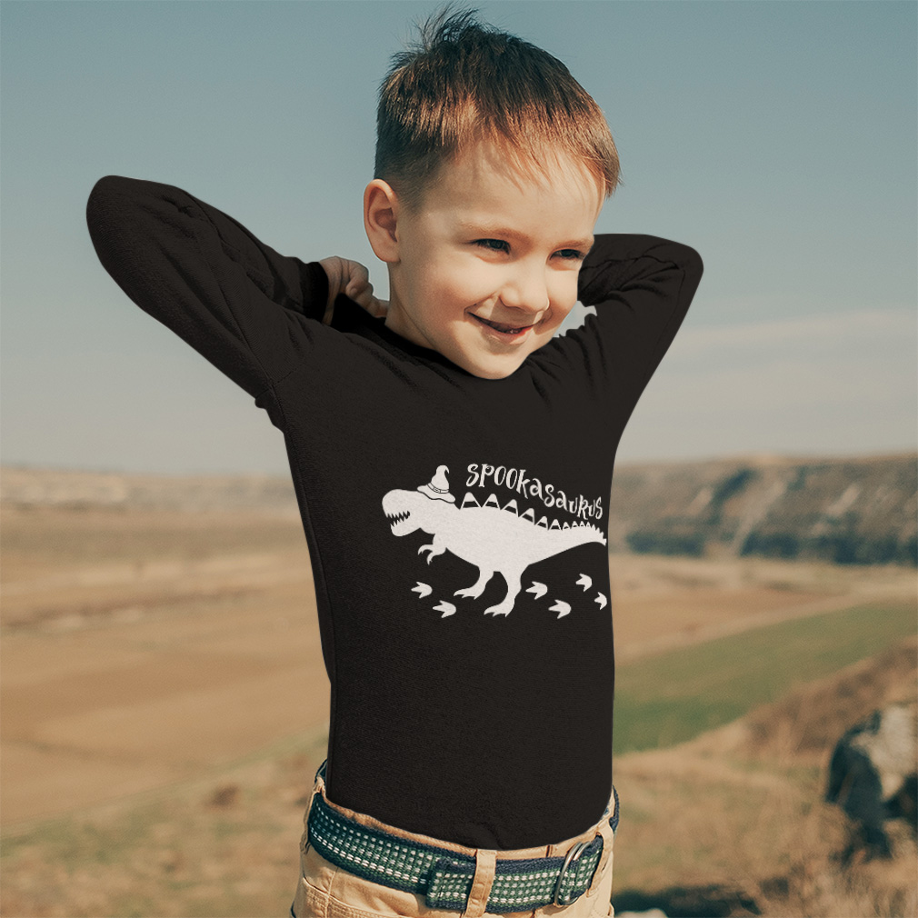 Kids Long Sleeve T Shirt Halloween Spook Saurus Cotton Girls & Boys ...